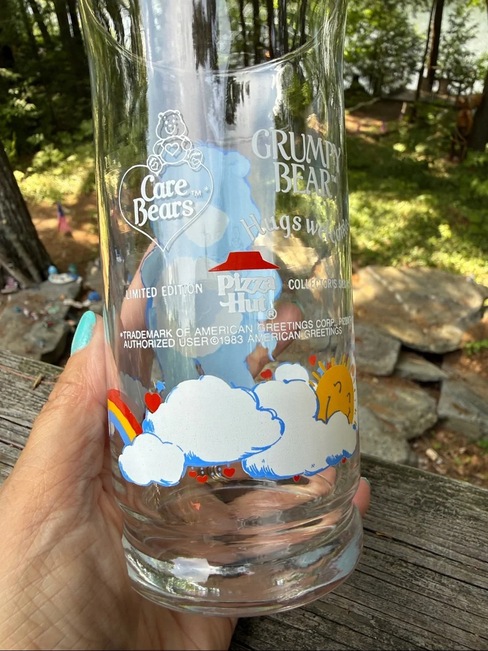 Vintage 1983 Pizza Hut LE Care Bears Glasses Grumpy Tenderheart